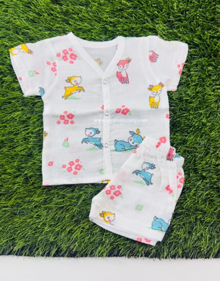 Muslin Half Sleeves Jabla with Trouser