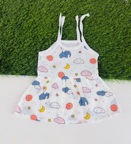Muslin Top Knot Frock 6-9 month