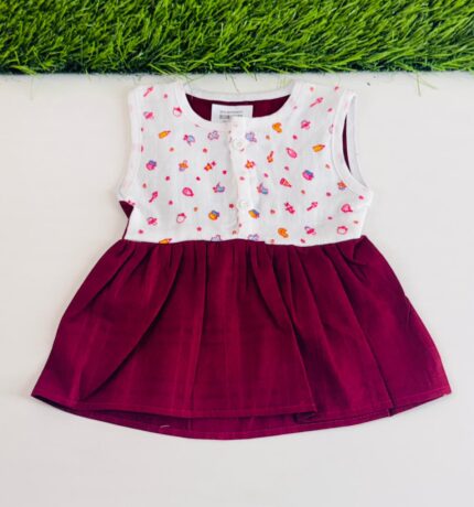 Muslin Cotton Color Frock for Girls | Soft & Comfortable Casual Wear