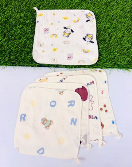 Crinkled Muslin Face Towel | Soft & Gentle Baby Cotton Face Towel
