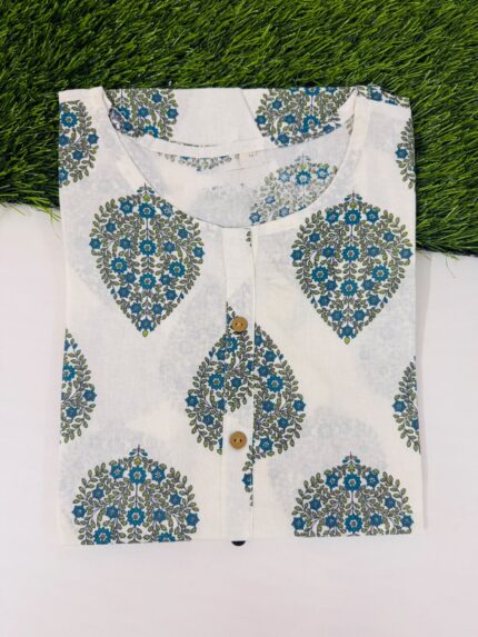 Pure Cotton Top/ Kurti / Side Slit / Three Fourth Sleeves